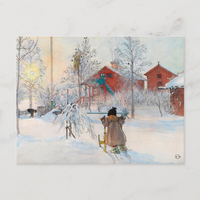 Cartão Postal De Festividades O Yard e o Washington por Carl Larsson (Frente)