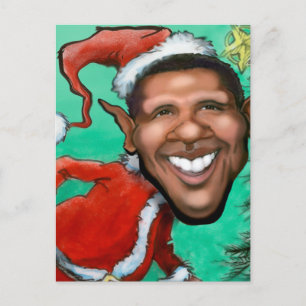 Cartão Postal De Festividades Obama Christmas