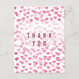 Cartão Postal De Festividades Obrigado dos corações do amor de Ombre você car