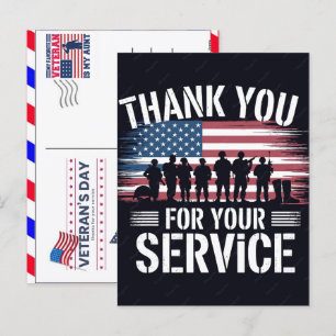 Cartão Postal De Festividades Obrigado pelo seu Serviço: Dia dos Veteranos 2026