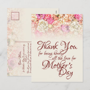 Cartão Postal De Festividades Obrigado por estar aqui - Dia de as mães