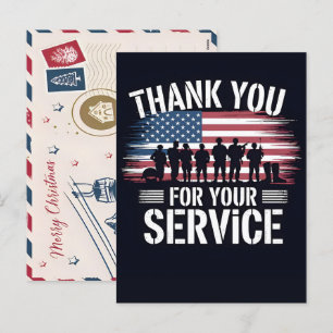 Cartão Postal De Festividades Obrigado por Seu Serviço: Dia dos Veteranos 2025
