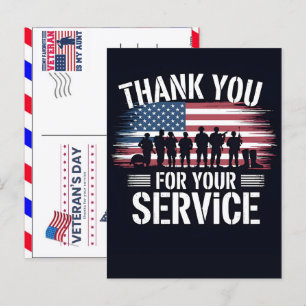 Cartão Postal De Festividades Obrigado por Seu Serviço: Dia dos Veteranos 2026
