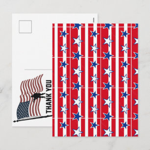 Cartão Postal De Festividades Obrigado Veteranos Bandeira Americana Dia da Memór