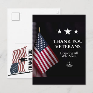 Cartão Postal De Festividades Obrigado Veteranos Bandeira Americana Dia da Memór