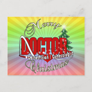 CARTÃO POSTAL DE FESTIVIDADES OBSTETRICANO/MÉDICO DE NATAL GINNECOLÓGICO