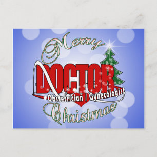 CARTÃO POSTAL DE FESTIVIDADES OBSTETRICANO/MÉDICO DE NATAL GINNECOLÓGICO