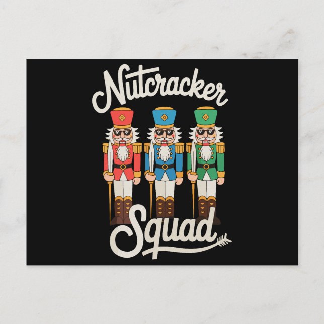 Cartão Postal De Festividades Óculos de sol Nutcracker Squad Natal Xmas Férias (Frente)