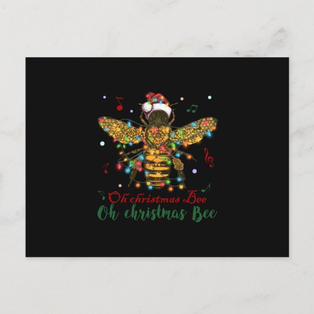 Cartão Postal De Festividades Oh Abelha de Natal | Oh Christmas Bee (Frente)