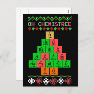 Cartão Postal De Festividades Oh Chemistree - Suéter De Natal Feio Para Químico