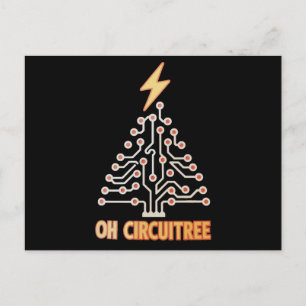 Cartão Postal De Festividades Oh Circuitree Eletricista Árvore de Natal Xmas