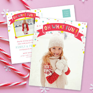 Cartão Postal De Festividades Oh Que Banner Divertido - Foto de Pontos de Confet
