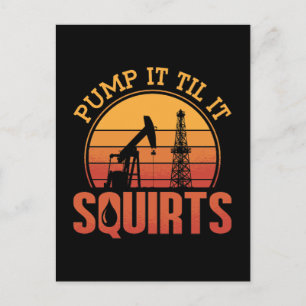 Cartão Postal De Festividades Oilfield Worker Bomba-O Até Escamuflar Óleo