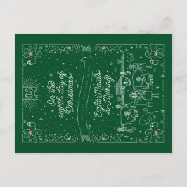 Cartão Postal De Festividades OITAVO DIA DO NATAL / Cartão de Natal