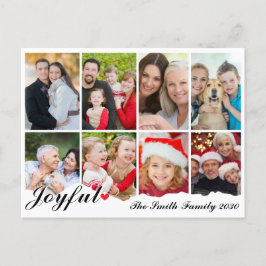 Cartão Postal De Festividades Oito fotos elegantes, Natal preto e branco