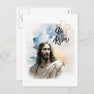 Cartão Postal De Festividades Olá, Risen! Páscoa de pintura de Jesus Cristo