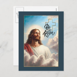 Cartão Postal De Festividades Olá, Risen! Páscoa de pintura de Jesus Cristo