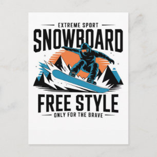 Cartão Postal De Festividades Olimpíadas de Inverno de 2026 Snowboarding Feminin