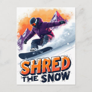 Cartão Postal De Festividades Olimpíadas de Inverno de 2026 Snowboarding Feminin