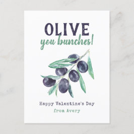 Cartão Postal De Festividades Olive You Bunds Crianças Dias de os namorados
