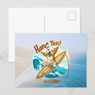 Cartão Postal De Festividades Ondas e desejos