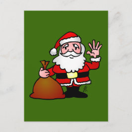 Cartão Postal De Festividades Ondulação de Papai Noel