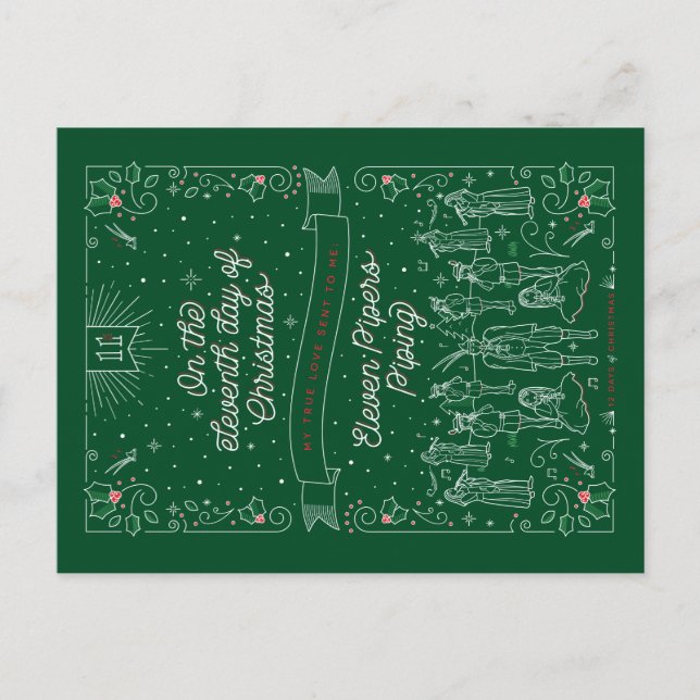 Cartão Postal De Festividades ONZE DIA DE NATAL/Cartão-postal de Natal (Frente)