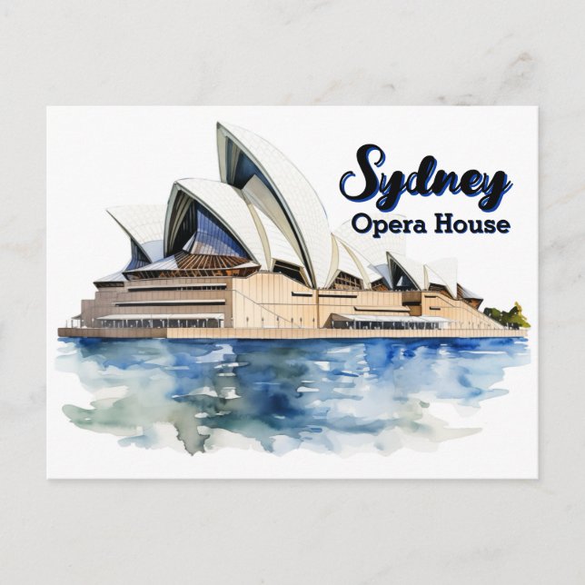 Cartão Postal De Festividades Ópera de Sydney: Elegância Icônica do Porto (Frente)