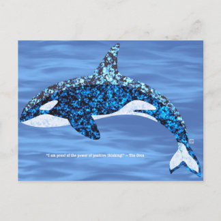 Cartão Postal De Festividades Orca Positive Thinking Postcards