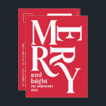 Cartão Postal De Festividades Orçamento Moderno e simples Natal vermelho<br><div class="desc">Orçamento moderno e tradicional retrorreflector típico da tipografia gráfica de vintage vermelha,  cartão de Natal de alegria. Parte de uma coleção de feriados divertida.</div>