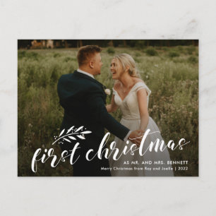Cartão Postal De Festividades Orçamento Primeiro Natal Casamento Foto