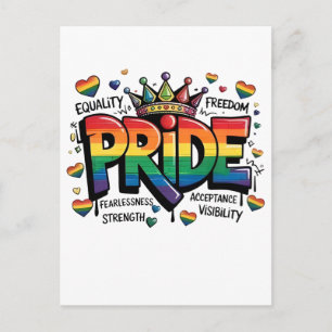 Cartão Postal De Festividades Orgulho Aceitação LGBTQ Bandeira LGBT 4 de Julho E