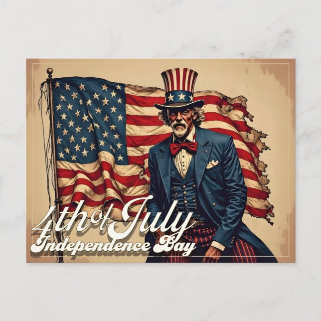 Cartão Postal De Festividades Orgulhosa Alma de 4 de julho (Frente)