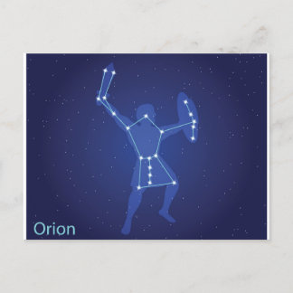 Cartão Postal De Festividades Orion, caçador da mitologia grega
