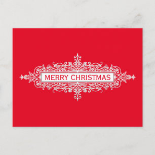 Cartão Postal De Festividades Ornament Banner branco + texto e ideias
