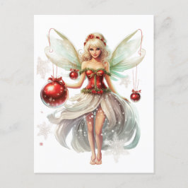 Cartão Postal De Festividades Ornamento da fada de Natal