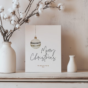 Cartão Postal De Festividades Ornamento de Natal Minimalista Bola