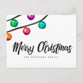 Cartão Postal De Festividades Ornamento por Aquarela de Natal Personalizado