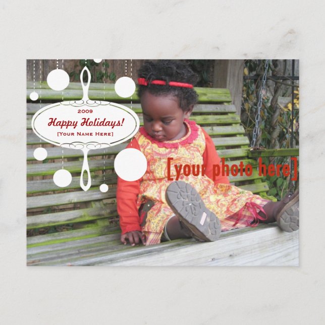 Cartão Postal De Festividades Ornamento retro do feriado - actualizado (Frente)