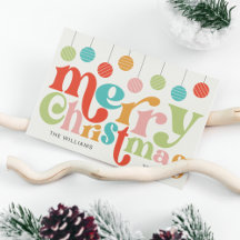 Ornamentos coloridos de Natal feliz