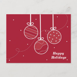 Cartão Postal De Festividades Ornamentos de Férias Elegantes