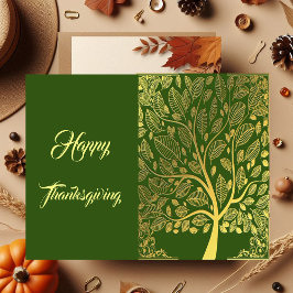 Cartão Postal De Festividades Ouro De Cor De Queda De Deixa A Ação De Graças