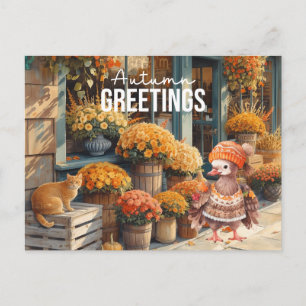 Cartão Postal De Festividades Outono outono A Turquia está no Compro Florista Aç
