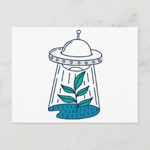 Cartão Postal De Festividades OVNI de aliens