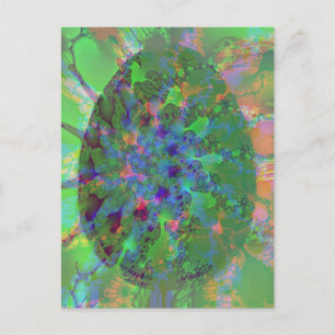 Cartão Postal De Festividades Ovo Colorido Elegante Laranja Verde Roxo abstrato