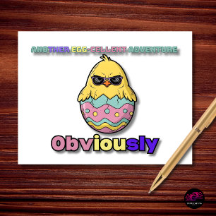 Cartão Postal De Festividades Ovo de Galinha Legal Aventura de Páscoa Excelente