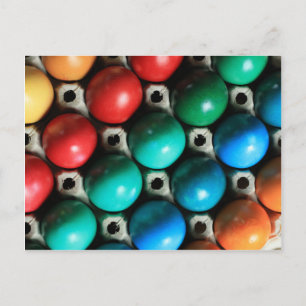Cartão Postal De Festividades Ovos Coloridos de Páscoa em Cartonagem