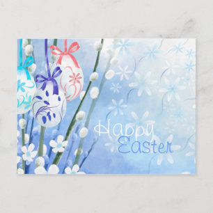 Cartão Postal De Festividades Ovos da páscoa florais - personalizados