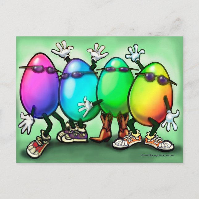 Cartão Postal De Festividades Ovos de Páscoa (Frente)