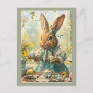 Cartão Postal De Festividades Ovos de Páscoa de Coelho Fofo